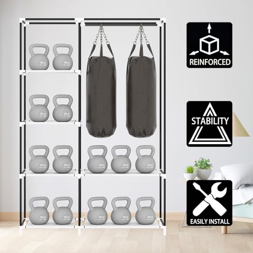 OPPAIYA Canvas Wardrobe, Pop up wardrobe, Fabric Wardrobes Shelves with Hanging Rail, Great temporary wardrobes for bedrooms, portable wardrobes, 105 x 45 x 165 cm, gray - Image 8