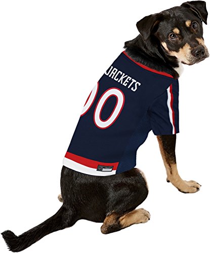 Image of NHL Columbus Blue Jackets Jersey for Dogs & Cats, Large. - Let Your Pet Be A Real NHL Fan!