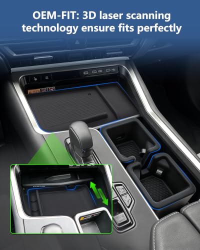 Image of 3PC Center Console Accessories for 2024-2026 Lexus TX (TX350 TX500h TX550h+), Non-Slip Silicone Cup Holder & Wireless Charging Mat & Storage Tray, Interior Liner Set Prevent Scratches Spills