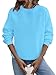 Crewneck Sweatshirts for Women Fall Fashion Casual Long Sleeve Pullover Tops Basic Slim Plain Comfy Shirts Blouses (Light Blue,Large)