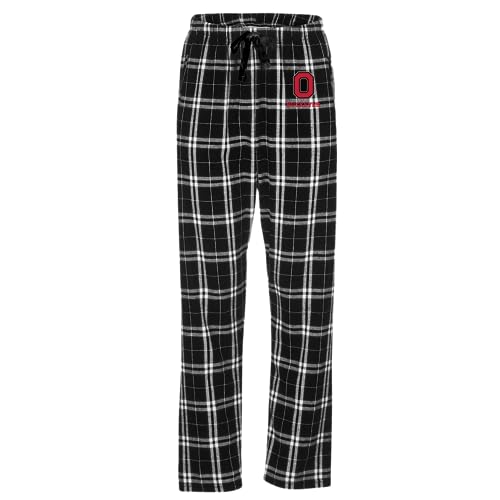 boxercraft NCAA Women's Ohio State Buckeyes Haley Flannel Pant, Black White Flannel, M