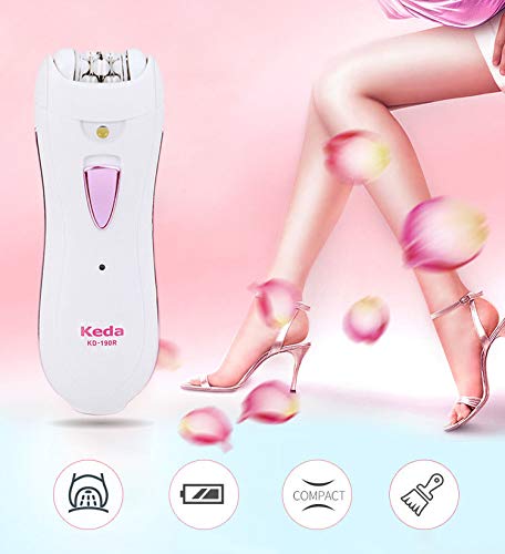 Epilatori per donne, epilazione elettronica per peli del viso, dispositivo di depilazione ricaricabile con luce LED integrata, adatto per ascelle, gambe e tutto il corpo (bianco)