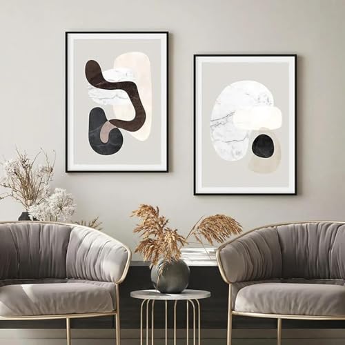 Affiches et impressions murales salon géométriques marbre KEBIA déco 60x80cm - 2