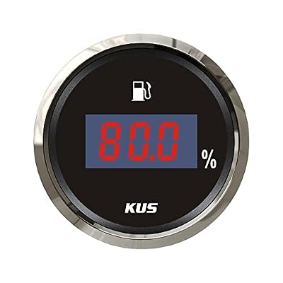 KUS Digital Fuel Level Gauge Meter Indicator 240-33ohm with Backlight 12V/24V 52MM(2)
