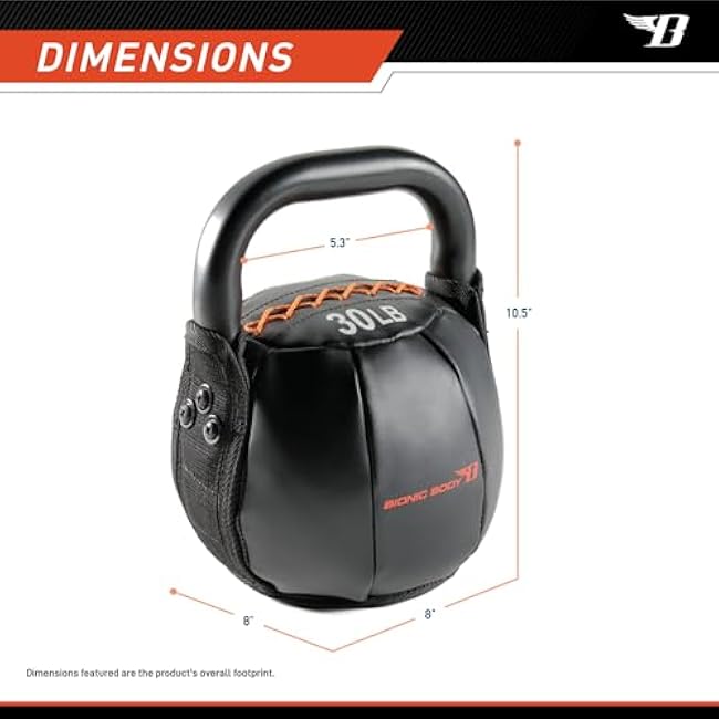 BIONIC BODY by Marcy Soft Kettlebell with Handle for Weightlifting, Conditioning, Strength and core Training