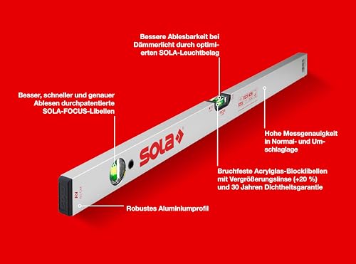 Nivel SOLA AV60 de burbuja de aluminio de 60 cm para mediciones de construcción 2