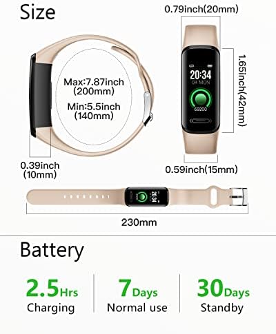 HUAKUA Fitness Tracker Watch with Heart Rate/Sleep Monitor,Waterproof Watch with Alarm Clock,Calorie Step Counter, Pedometer Health Smart Watch for Women Men,Call Message Notifications (Yellow)