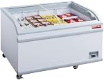 NEW AIR NIF-24-CG Commercial 24" Curved Glass 3 Cu. Ft. Ice Cream Freezer - Ideal for Restaurants, Convenience Sotres, Supermarkets and Cafeterias (24" Wide)