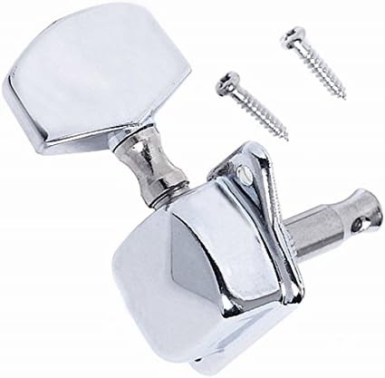 Musiclily 3+3 Semiclosed Guitar Tuners Tuning Pegs Keys Machine Heads Set for Electric/Acoustic Guitar, Chrome