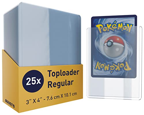 BUUST Toploader (25 Stück) - klare Premium Schutzhüllen für Standard Sammel-Karten - Pokemon Karten, MTG Magic, Dragonball, YuGiOh, Fortnite, Sport- Sammelkarten Cover