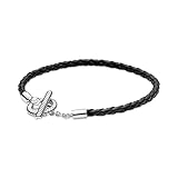 Pandora Moments Braided Leather T-bar Bracelet 591675C01-19 cm