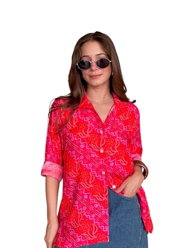 Image of Aahwan Orange Solid Button Up Drop Shoulder Striped Print Casual Formal Long Sleeve Shirt for Women's & Girl's