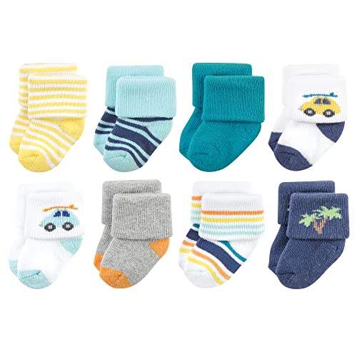 Image of Hudson Baby Baby 8-pack Cotton Rich Newborn and Terry Socks