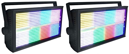Rockville Stage Panel 864 Bundle: (2) 864-LED RGB Pro Stage Wash Lights with Strobe and Matrix Effects, 280W DMX512 Sound-Activated Lighting Fixtures for Live Bands, DJs, and Events, 2-Piece
