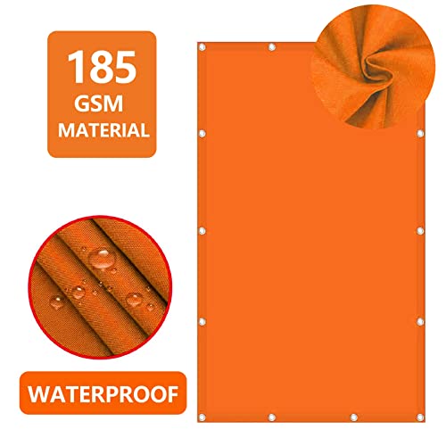 Voile d'ombrage contre la chaleur auvent polyester orange 3x4m pour extérieur