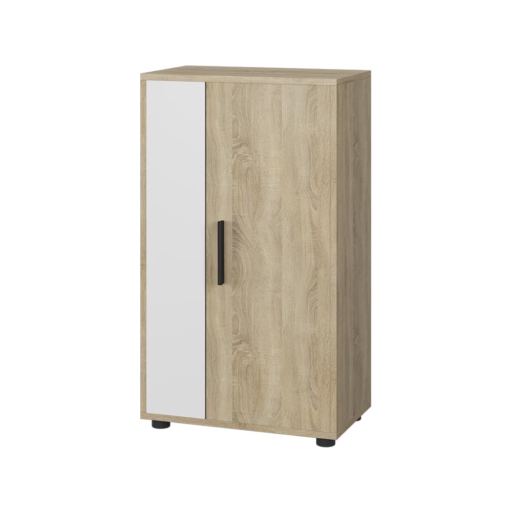 Vicco Cassettiera Berno, Sonoma/Bianco, 50.1 x 87.3 cm con 2 scomparti, adatto per riporre oggetti di vario tipo