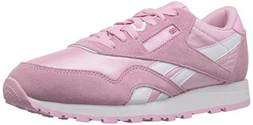 Reebok Kid's CL Nylon Shoe, Charming Pink/White, 4 Child US Little Kid