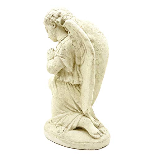 Estatua Ángel de Oración Vintage de Piedra Sólida miniatura 6