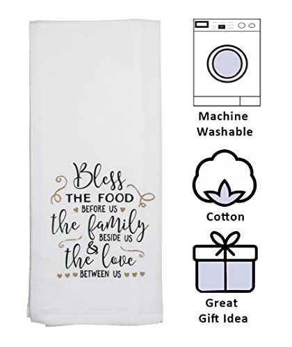 Fillurbasket Cute Kitchen Towels Set, Fun Dish Towels With Sayings Faith, Blessed, Family, Love, Home & Dreams Theme, 5 Flour Sack Towels For Dish Drying Decor 16X28 Cotton #TOP1