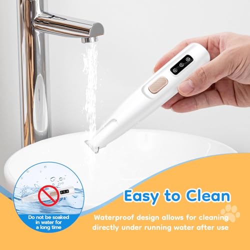 Image of Pet Razor, Waterproof Paw Hair Trimmer, Cat Clipper, Low Noise Dog Shaver, Rechargeable Paw Cutter with LED Light for Dogs and Cats
