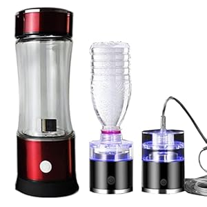 Portable Hydrogen Rich Water Bottle Generator Ionizer SPE & PEM Dual Chamber Maker Ionizer Mode 3 Mins And 10 Mins Max 4000 PPB with Bottle Adapter Inhaler And Self-Cleaning Mode