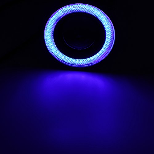 Ledholyt 2Pcs High Power Cob Led Fog Light Projector Blue Angel Eye Halo Ring Drl Driving Xenon White Lamp (3.5In, Blue) #TOP7