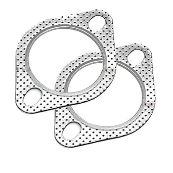 2X 2-Bolt 2.5" I.D Reinforced High Temperature Exhaust Gasket Turbo