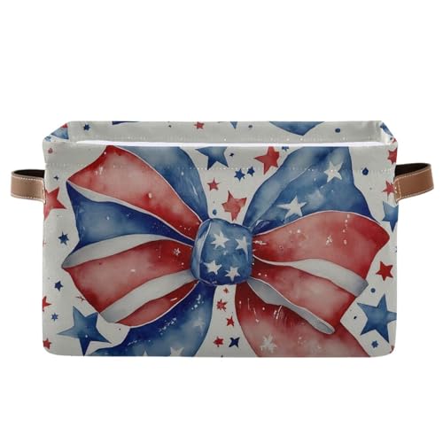 PaChyLuu Independence Storage Basket Bin Canvas Fabric Organizer Toys Basket with Handles for Home Office Nursery, Clothes, Gifts, 1 Pcs