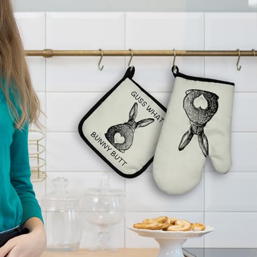 Gants de cuisine lapin de Pâques résistants à la chaleur Mingnei