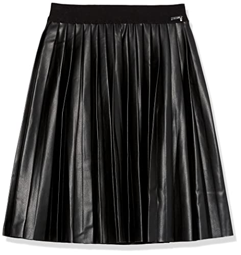 Guess Girls' Faux Leather Pleated Skirt, Jet Black, 12 #TOP22