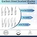 100 Pcs Sterile Blades #10#11#12#14#15#16#20#21#22#23 with #3#4 Stainless Steel Scalpel Knife Handles for Precise Cutting, Sculpting, Model Making