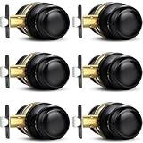 Sopoby Black Door Knob, 6 Pack Round Keyless Doorknobs Interior/Exterior Lockset, Passage Locking Door Knobs for Bedroom/Bathroom, Black Modern Design Door Hardware