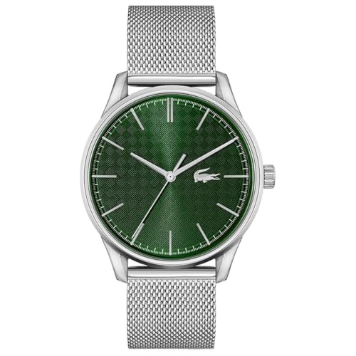 Lacoste Reloj Analógico de Cuarzo para Hombre con Correa de Malla de Acero Inoxidable Plateada - 2011189