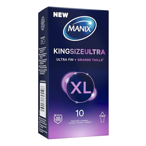 Manix King Size Ultra: Boite de 10 Préservatifs pour Homme Grande Taille Xl – Plus larges, Plus...