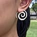 Sterling Silver Simple Spiral Earrings, Handmade Minimalist Rustic Tribal Thick Swirl Hoop for Women or Men, 7/8 inches Medium size Coil Earrings