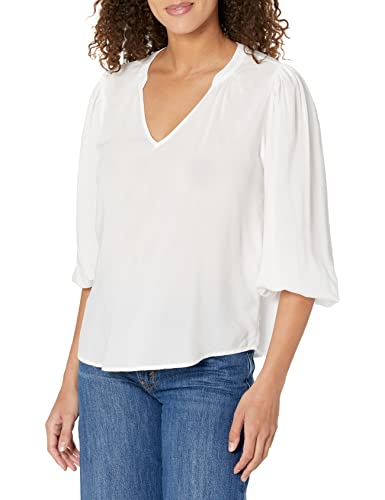 Image of Velvet by Graham & Spencer Women's Emily Rayon Challis Top Shirt, White, L