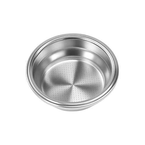 58mm Basket Espresso Filter Stainless Steel Reusable Coffee Filter 2 Cup Pressurized Porous Mesh Filter for Coffee Machine Replacement Accessorie