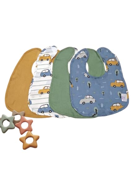Ninoco By BIANCA Kids Printed Bamboo -Baby Bibs [4pc] (bamboo) | Ultra Soft, Anti - Bacterial, Easy to Wash, High Absorbent |9 x 11 inch-image-45