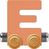 Maple Landmark NameTrain Pastel Letter Car E - Made in USA (Orange)