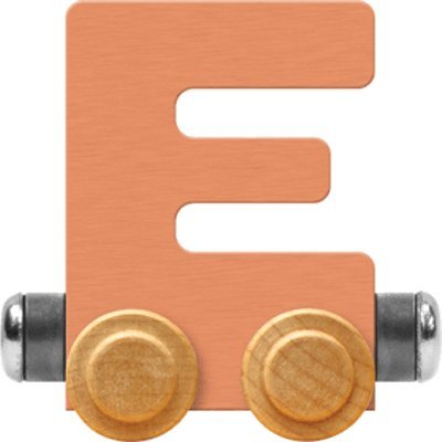 Maple Landmark NameTrain Pastel Letter Car E - Made in USA (Orange)