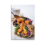 YBHF Gastronomie-Poster, Thai-Burrito-Poster, Wandkunstdruck, Retro-ästhetische Raumdekoration, Gemälde, Leinwand, Poster für Zuhause und Büro, Dekorationen, 30 x 45 cm, ungerahmt