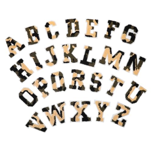 BEBEMOKO 26 Piezas De Letra Bordados Alfabeto Coser En Letras Doradas De Letras De Chenilla De Letras Del Equipo Universitario Bordado De Toallas