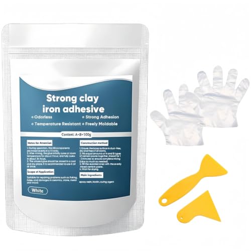 Image of High-Strength Multi-purpose Repair Clay, Strong Clay Iron Adhesive, Steel Epoxy Putty Waterproof, Fast Repair Steel Reinforced Epoxy Putty for Bonding Plastic Metal Ceramic Wood Tile Glass，Gris：1