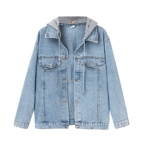 Veste en jean femme chaude et boutonnée avec poches manteau protecteur pour le printemps