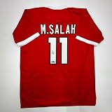 Facsimile Autographed Mohamed Mo Salah Liverpool FC Red Reprint Laser Auto Soccer Jersey Size Men's XL