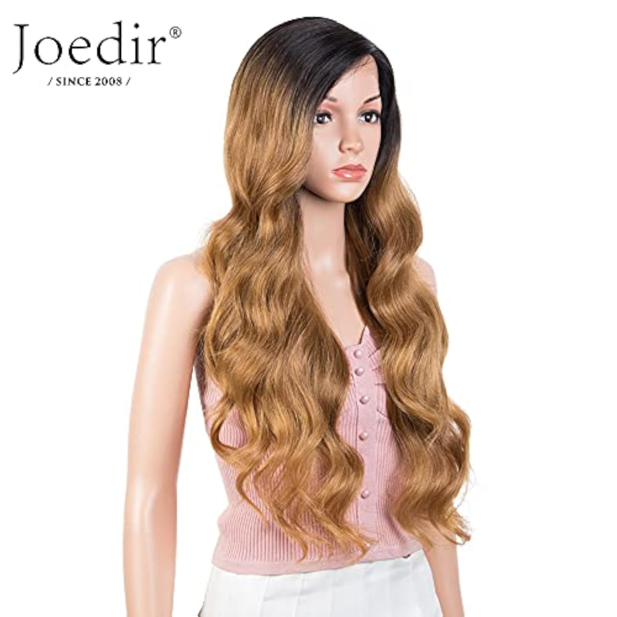 30" Long Wavy Body Wave Lace Front Wig, Heat Resistant