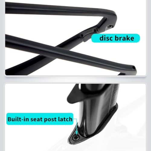 HIMALO 700c Road Bike Frameset Lightweight Carbon Racing Frame 43.5/46/48/50/52/54/56cm Disc Brake Frame Internal Routing Thru Axle F100mm/R142mm(54CM)