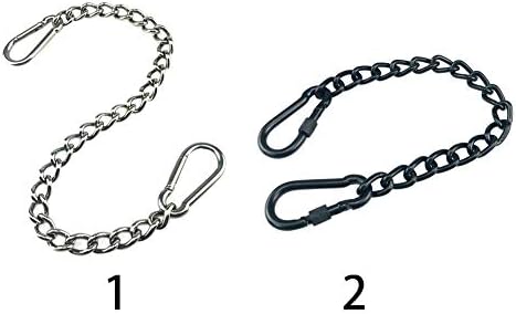 Faderr Hanging Chair Chain, Chain with Two Carabiners, Chair Hardware Swing Hooks, Stainless Steel Hanging Chair Chain with Two Carabiners, Max Load 400lb(black,size:99cm)