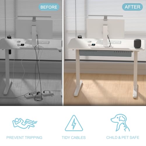 Image of Electric Standing Desk,48x24 Inch Adjustable Height Sit Stand Desk with Cable Management Tray,with Memory Presets Ergonomic Computer Desk for Home Office /Gaming /Workstation,White