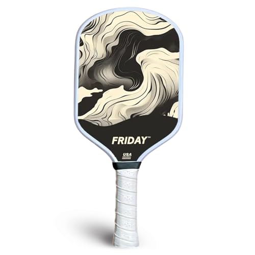 Image of Friday Pickleball Paddle, USA Pickleball Approved, Durable Carbon Fiber, Thermoformed Unibody Design, Honeycomb Core, Gritty Surface for Spin